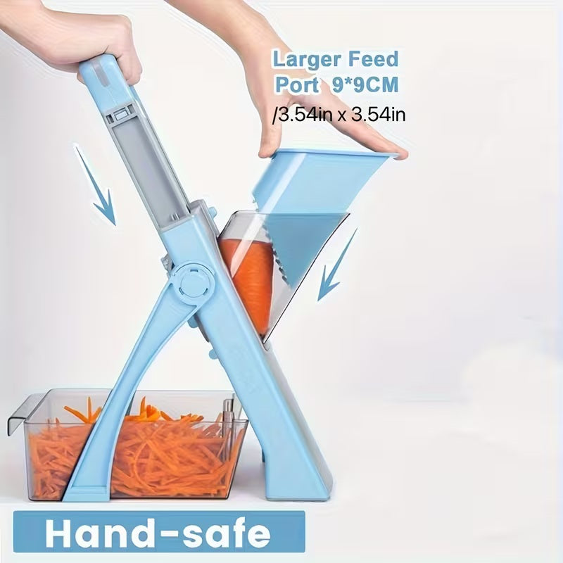 Kitchen Safety Vegetable Slicer – Adjustable Manual Food Cutter | Modern Version