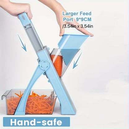 Kitchen Safety Vegetable Slicer – Adjustable Manual Food Cutter | Modern Version