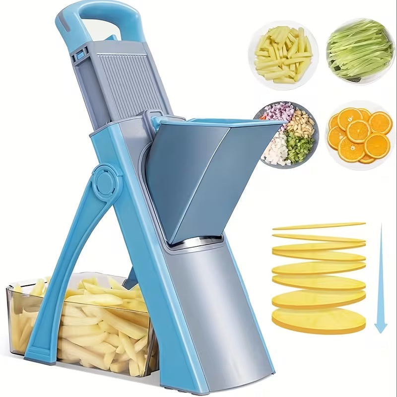 Kitchen Safety Vegetable Slicer – Adjustable Manual Food Cutter | Modern Version